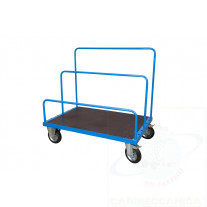 Carrello per Trasporto Pannelli con Piano 120x80 Antiscivolo e Ruote Girevoli (Tubolari NON Inclusi)