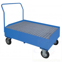 Vasca raccolta liquidi inforcabile lt.248 con ruote e manico