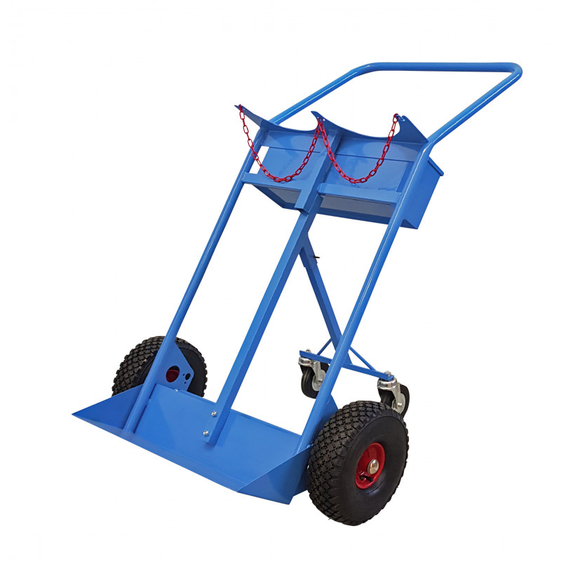 Carrello doppio  trasformabile ruote antiforatura