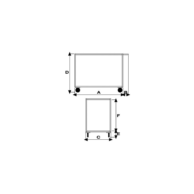 Portatutto Medio a 2 Piani in Acciaio Inox con Ruote Girevoli con Freno