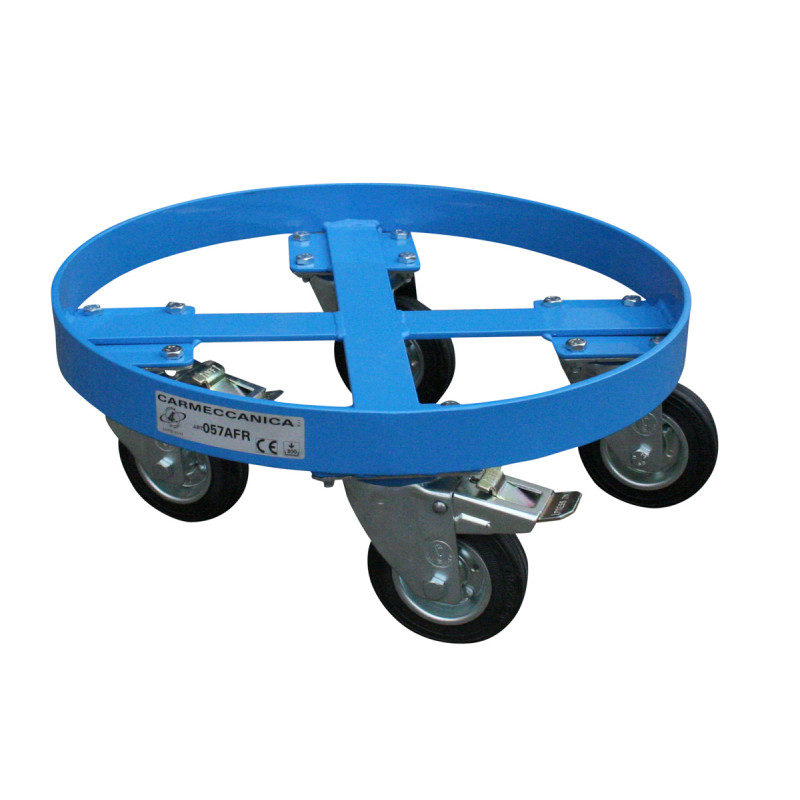 Base carrellata con freni per fusti Ø 400