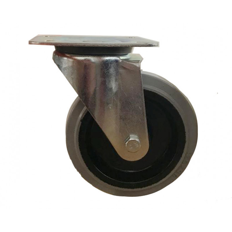 ruota 200 supporto girevole gomma elastica grigia