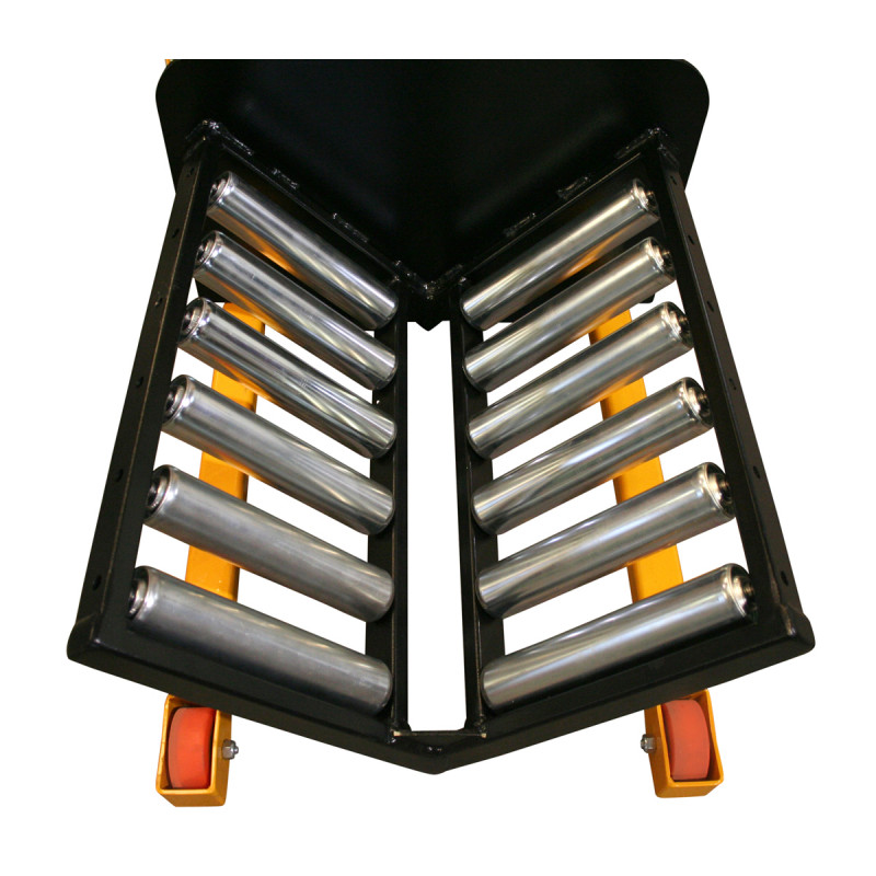 Sollevatore ad arganello con Rulliera Porta Bobine