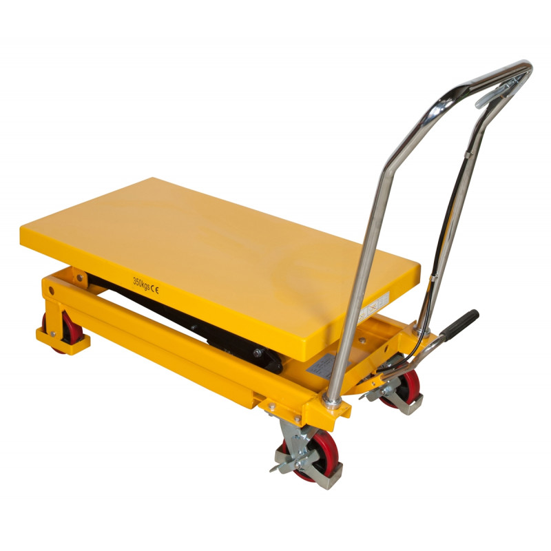 Piattaforma carrellata grande alzata 300 Kg con rulliera a rulli folli