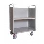 Carrello porta faldoni/fascicoli a due piani 50x80, piano intermedio inclinato e ruote ad alta silenziosità