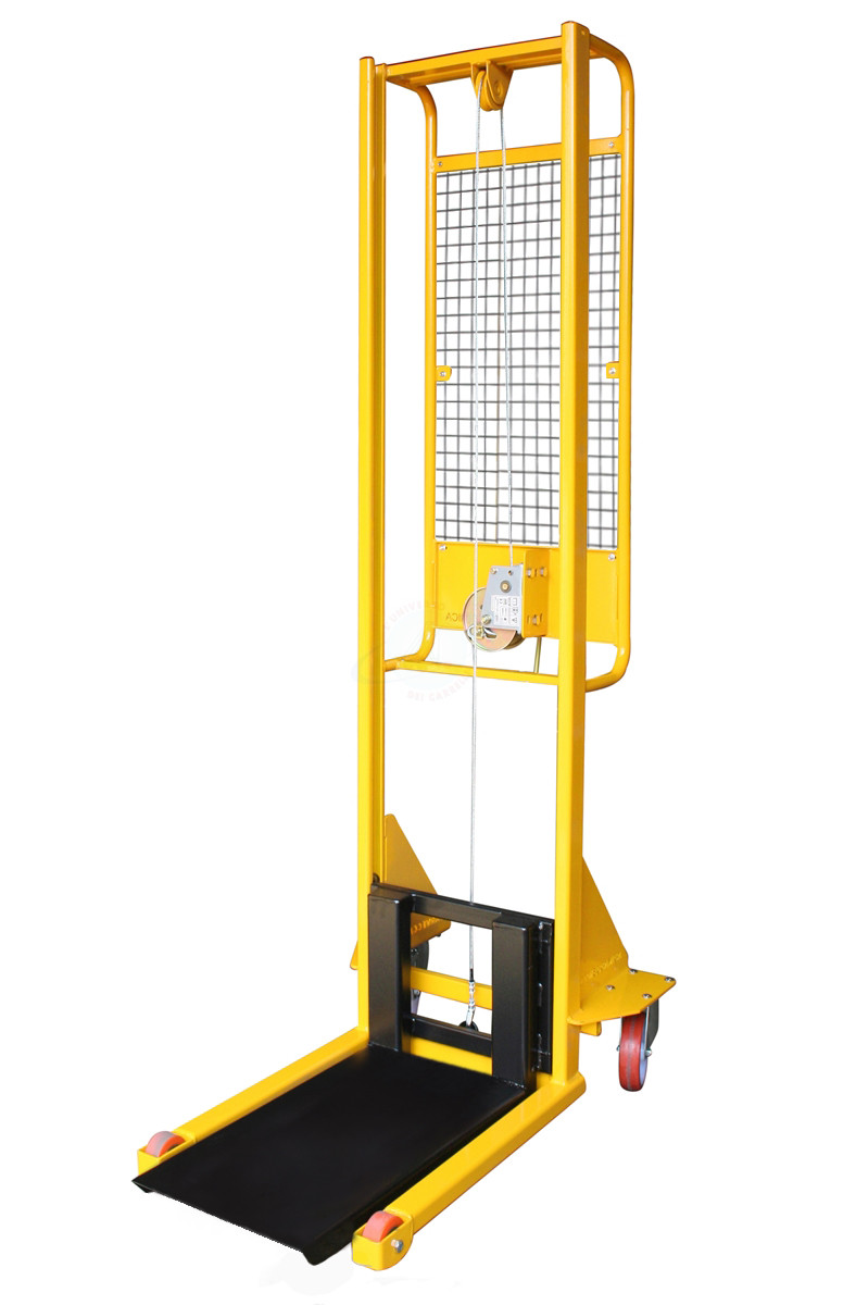 ARG2 Hand winch stacker with automatic friction brake, with laoding plate carmeccanica