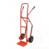 Hand truck with stair glide and puncture-proof wheels
