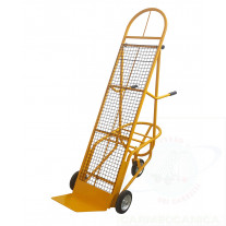 High back reclined hand truck for fruit and vegetable crates with adjustable height