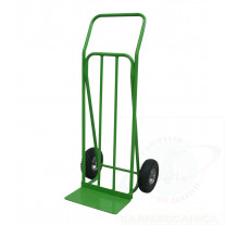Single handle hand truck with puncture-proof wheels