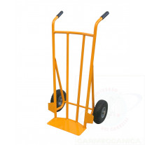 Hand truck for couriers with puncture-proof wheels