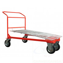 Nestable cash&carry cart with a wire mesh zinc plated platform 