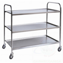 3 trays stock cart solid rubber wheels 