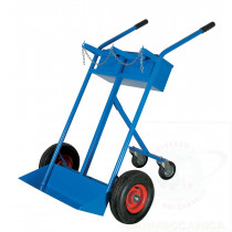 Portabombole biposto con cassetta lt. 40/50 trasformabile ruote pneumatiche 