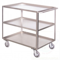 Portatutto Medio a 3 piani in Acciaio Inox con ruote con freno
