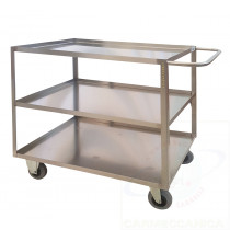 Portatutto a 3 piani in Acciaio Inox con Ruote Girevoli