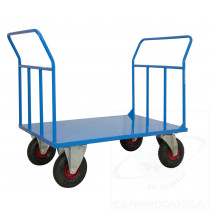 Pianale Maxi con Doppia Sponda e Ruote Pneumatiche Girevoli di cui 2 con freno 