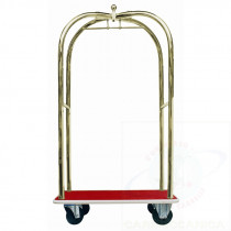 "Luxury" luggage cart in painted brass 