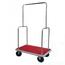 Carrello portabagagli in acciaio inox piano rivestito in moquette ross
