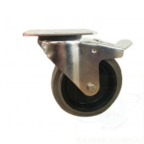 Ruota gomma elastica grigia d. 200X50 - Supporto Girevole Freno