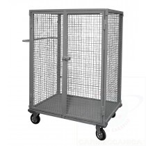 Hand cart with 3 walls for books, dossiers and filing