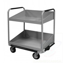 Hand cart with 3 walls for books, dossiers and filing