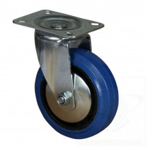 Ruota gomma blu girevole