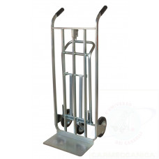 3 positions zinc plated hand truck with folding rear support