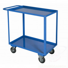 Stock cart 2 high capacity trays with a mm 30 perimeter lip, deadman brake