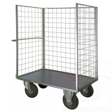 3 sided mesh truck, 4 swivel  puncture proof casters Ø 260