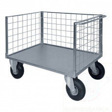 3 sided mesh truck  zinc plated, 4 swivel casters