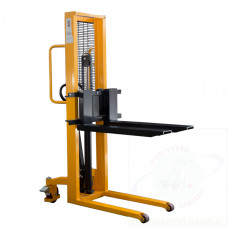 Hydraulic hand stacker, adjustable forks