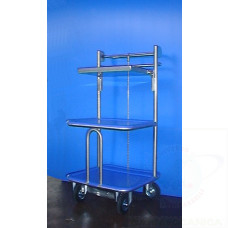 Hand cart with 3 walls for books, dossiers and filing
