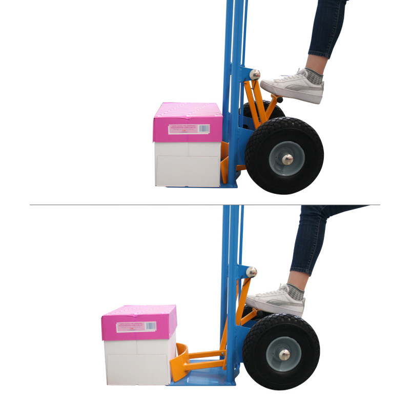 Carrello scaricafacile con ruote antiforatura