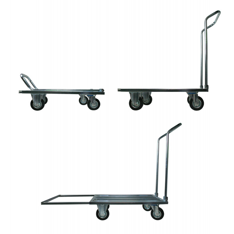 Pianale allungabile zincato con manico pieghevole