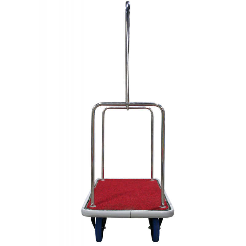 Carrello portabagagli inox con piano in moquette