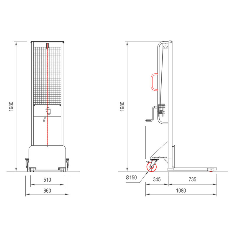 Scheda tecnica sollevatore ad arganello