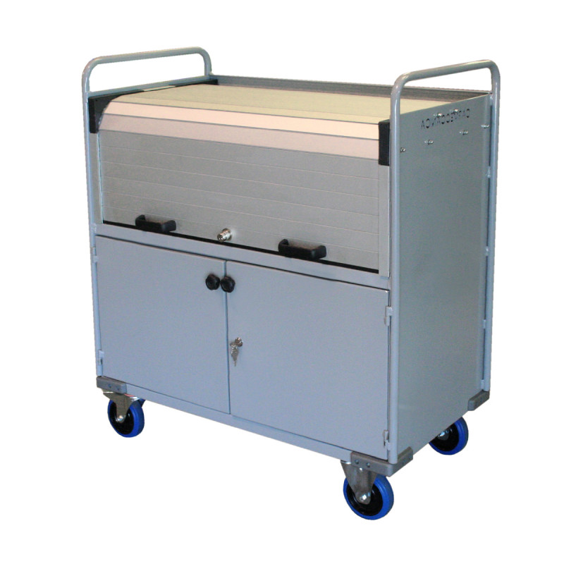 Carrello porta faldoni/fascicoli con chiusura completa