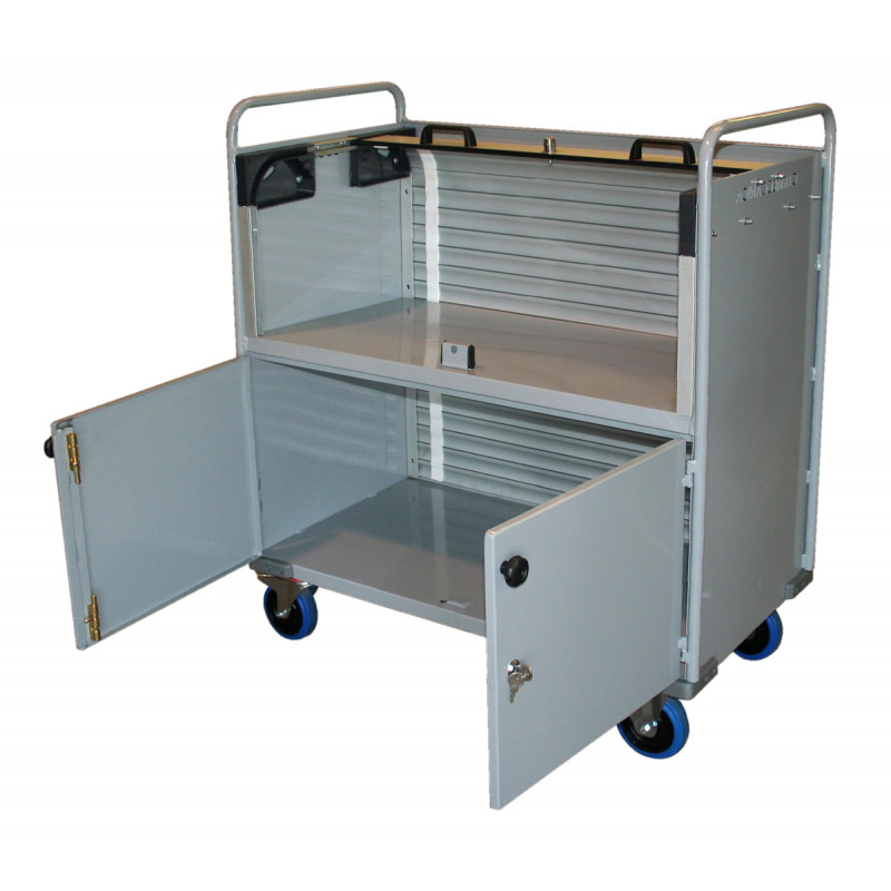 Carrello porta faldoni/fascicoli con chiusura completa