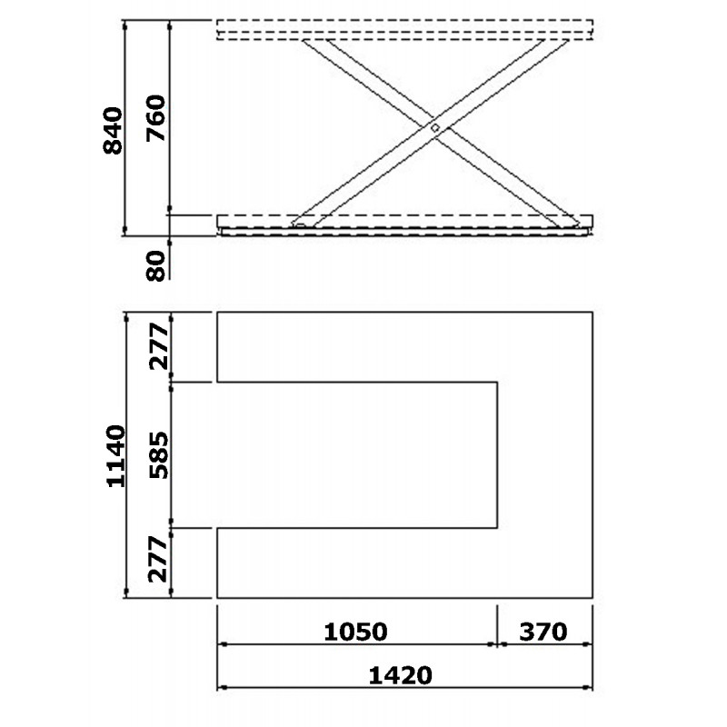 Piattaforma U - Disegno DImensionale