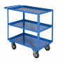 Stock cart 3 high capacity trays, plate thickness 15/10, 2 casters with brake
