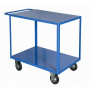 Stock cart 2 high capacity shelves, plate thickness 20/10, 4 swivel casters, 2 with brake 