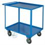 Stock cart 2 high capacity trays with a mm 30 perimeter lip, 4 swivel casters, 2 with brake 