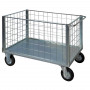 4 sided mesh truck zinc plated, 2 casters with brake
